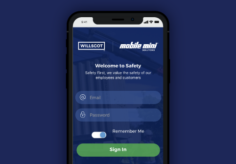 A picture of the Mobile Mini Safety Save app.